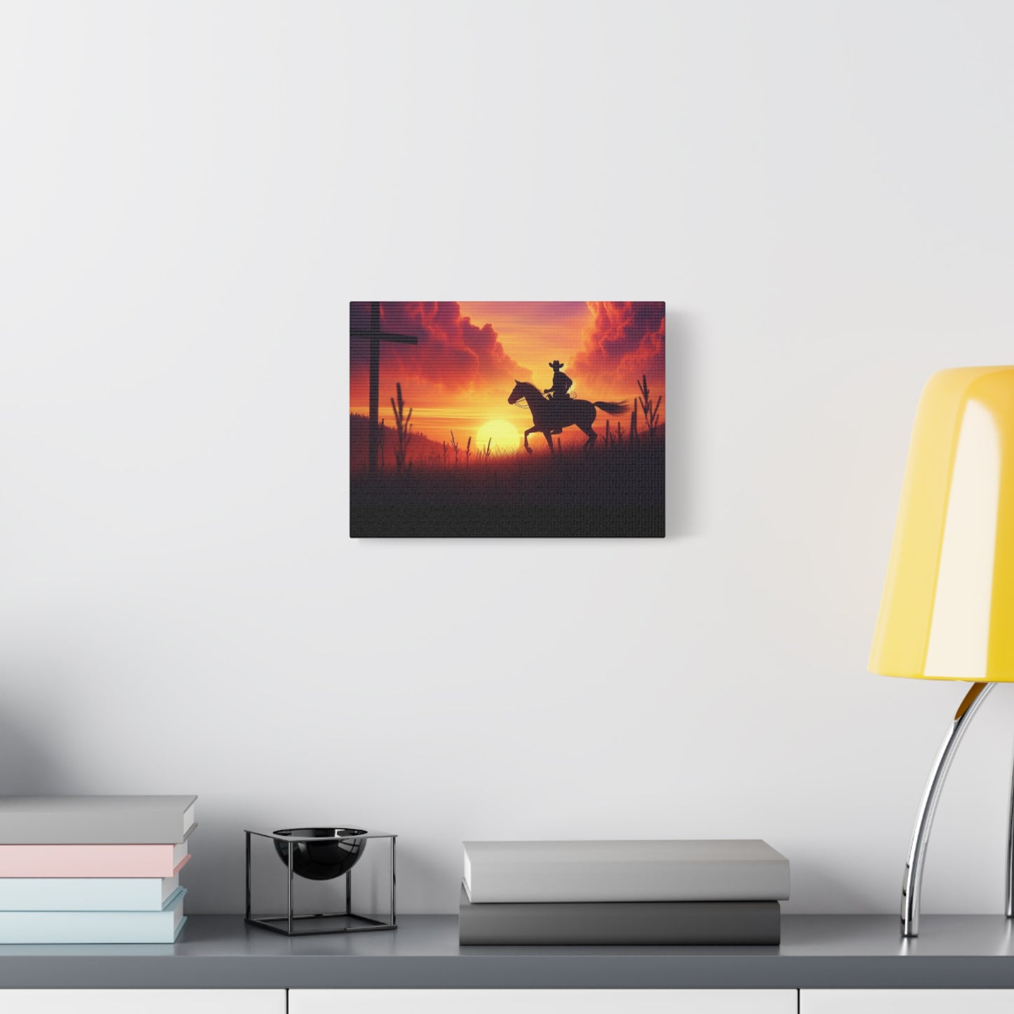 Crossroads of Destiny: Sunset Pilgrimage Canvas Wall Art