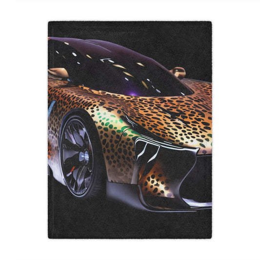 Futuristic Leopard Print Sports Car Mircofiber Blanket