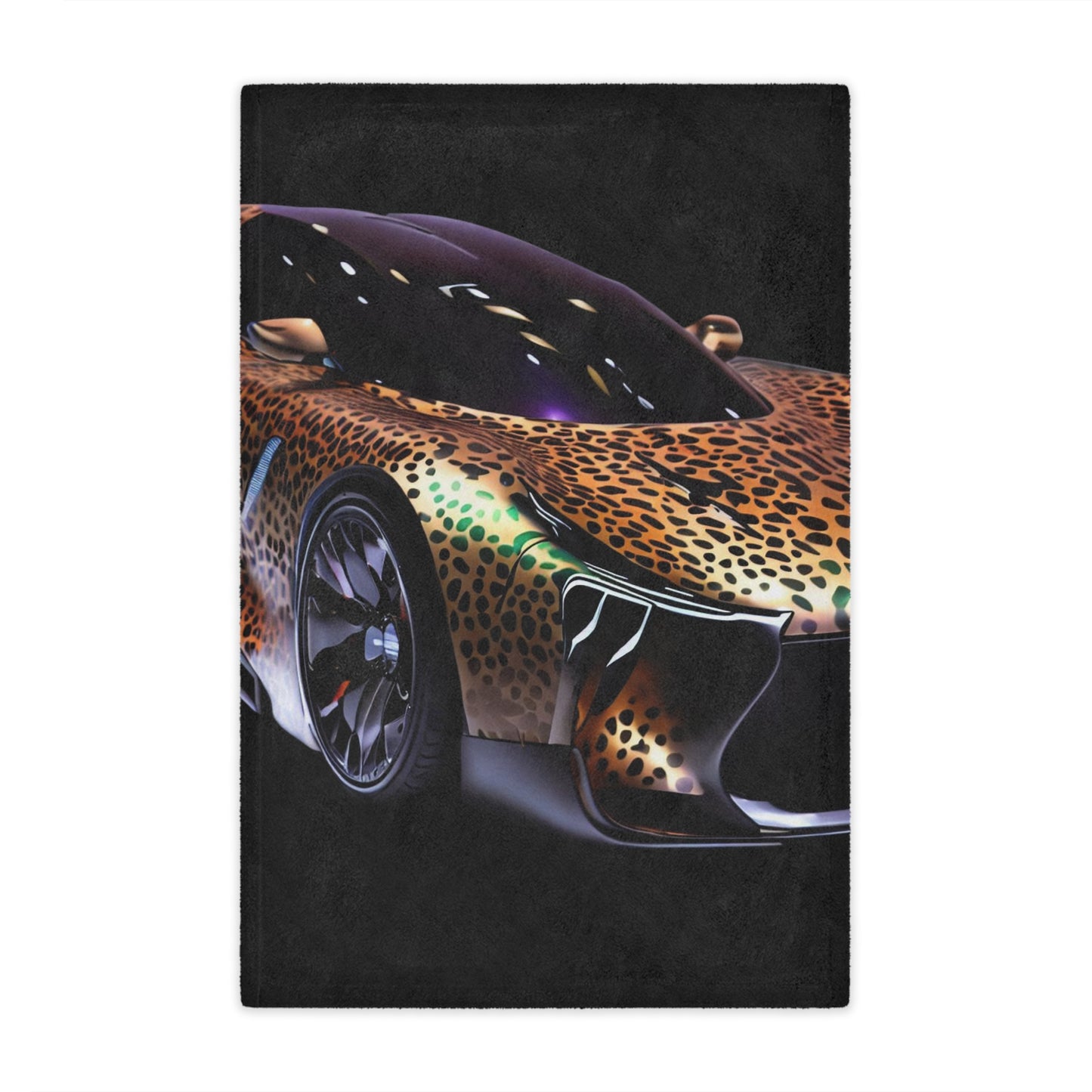 Futuristic Leopard Print Sports Car Mircofiber Blanket